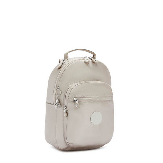 Kipling Seoul Small Metallic Tablet Ryggsekk Beige | NO 1352BE